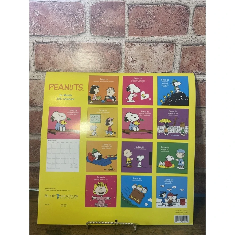 Snoopy Peanuts 16-Month Wall Calendar + 120 Stickers Lot Of 2 Calendars 2011-12
